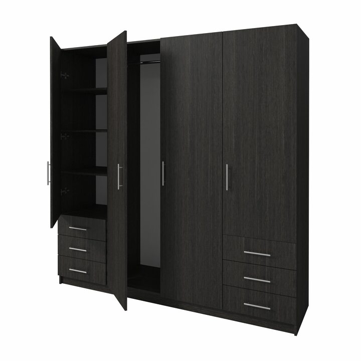 Тюс Шкаф распашной с 6 ящиками, ЛДСП венге