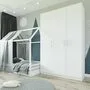 Тюс Шкаф распашной узкий с полками, ЛДСП белый