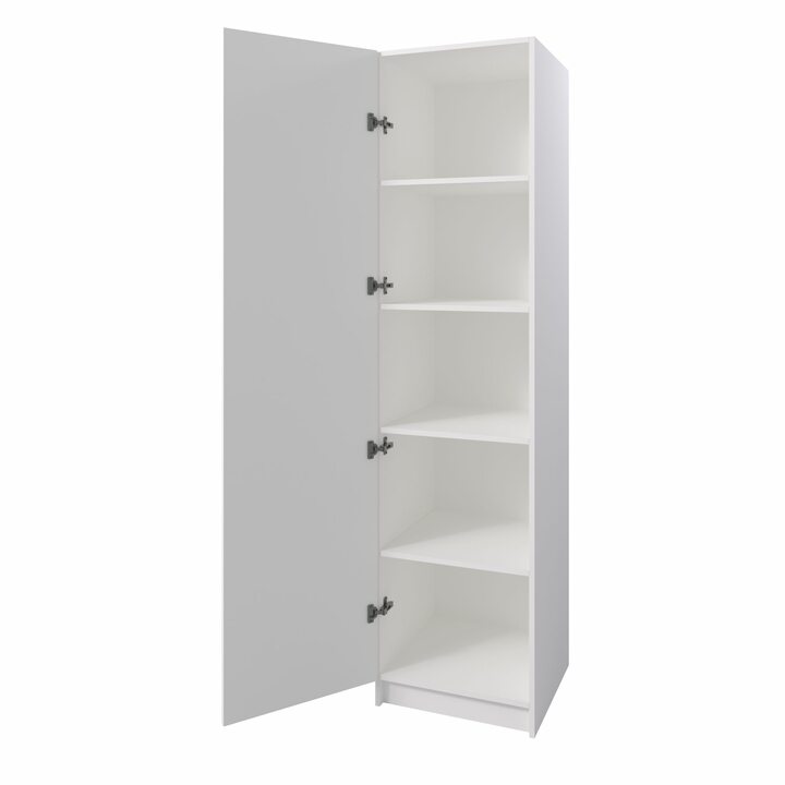 Тюс Шкаф распашной узкий с полками, ЛДСП белый