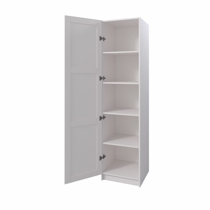 Тюс Шкаф распашной узкий с полками, МДФ сборный белый