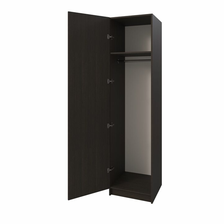 Тюс Шкаф распашной узкий платяной, ЛДСП венге