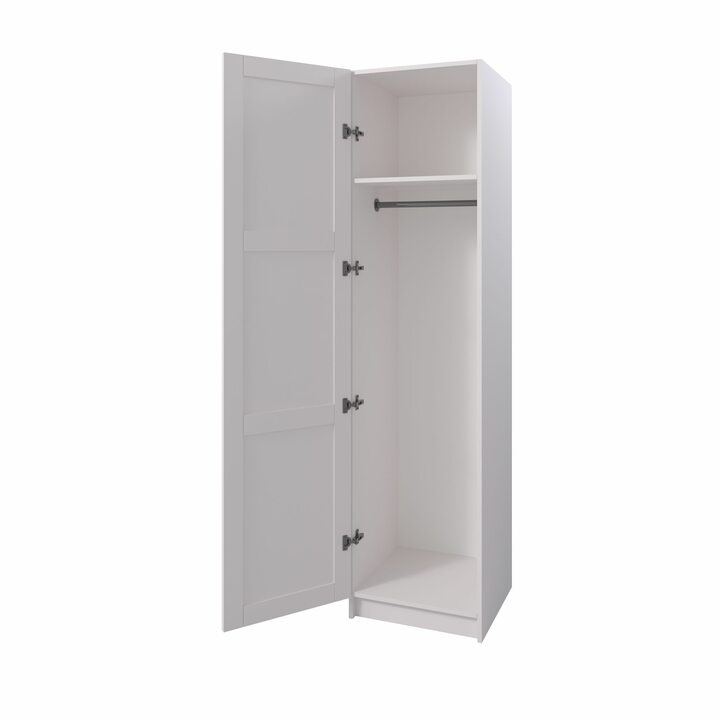 Тюс Шкаф распашной узкий платяной, МДФ сборный белый