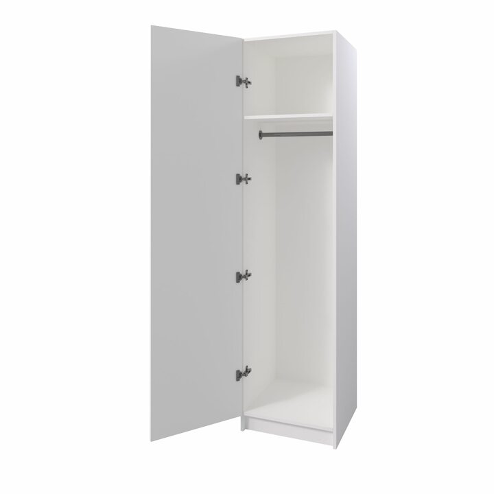 Тюс Шкаф распашной узкий платяной, ЛДСП белый