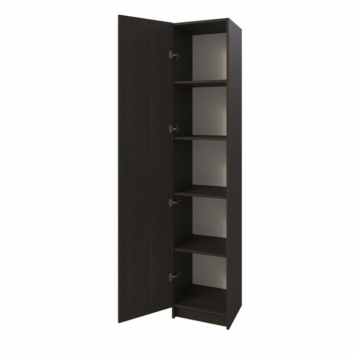 Толга Шкаф распашной узкий с полками, глубина 365мм, ЛДСП венге