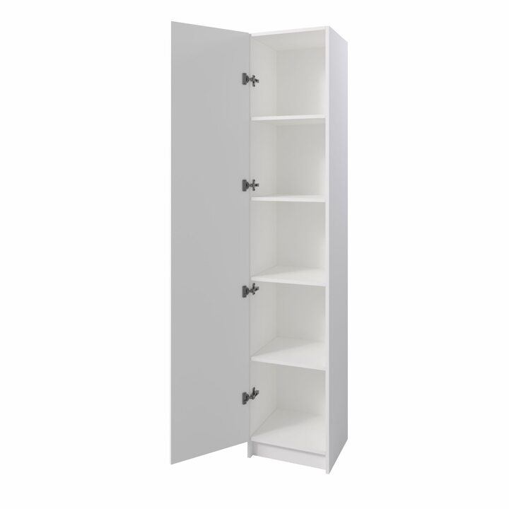 Толга Шкаф распашной узкий с полками, глубина 365мм, ЛДСП белый