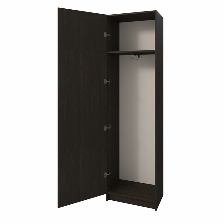 Толга Шкаф распашной узкий платяной, глубина 365мм, ЛДСП венге