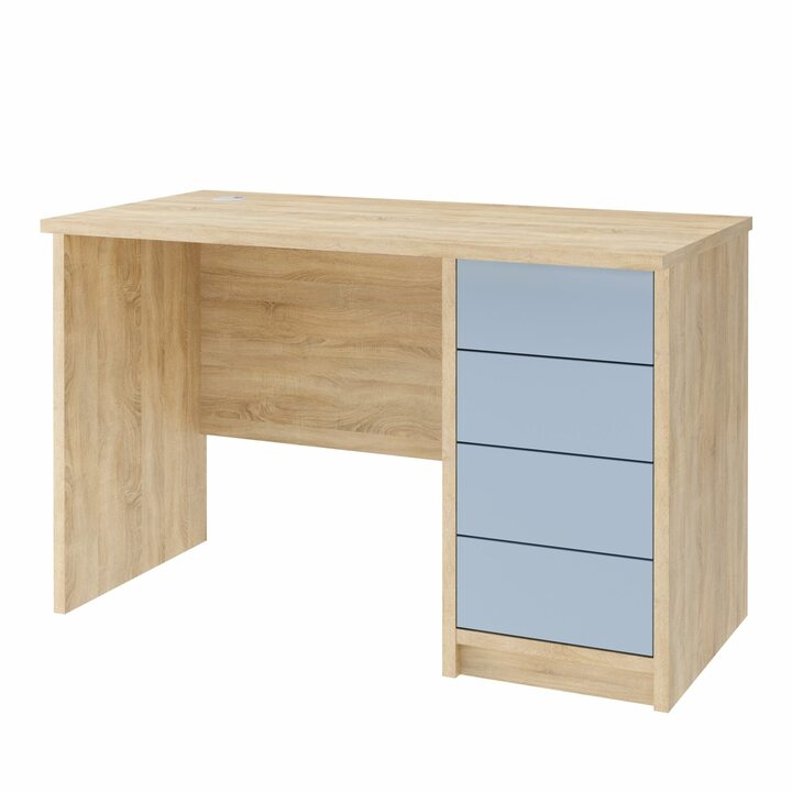 Валске Компьютерный стол с 4 ящиками, SOFT TOUCH голубой