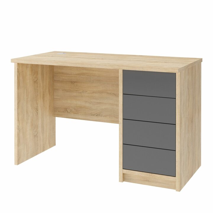 Валске Компьютерный стол с 4 ящиками, SOFT TOUCH серый