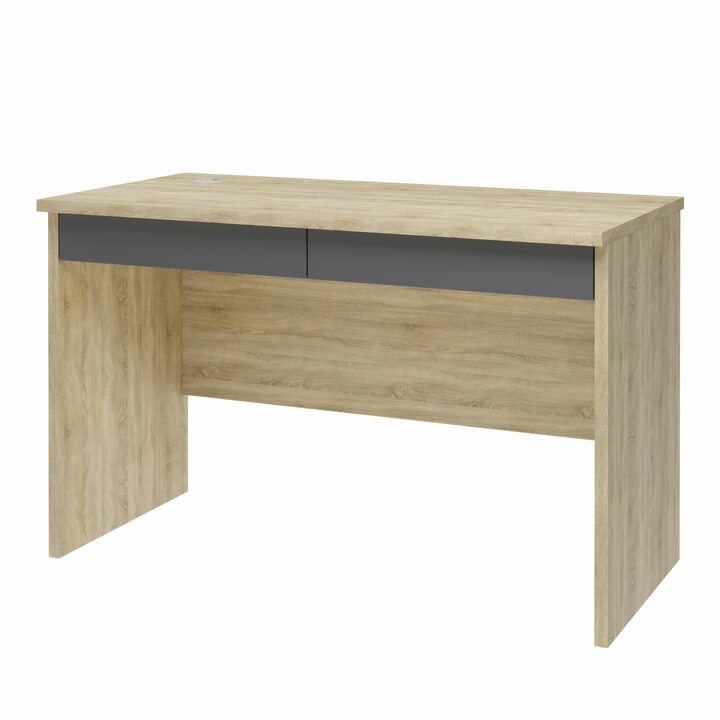 Вирь Письменный стол с 2 ящиками, SOFT TOUCH серый
