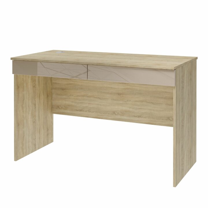 Вирь Письменный стол с 2 ящиками, МДФ каппучино глянец