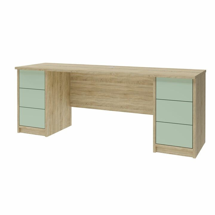 Лув Компьютерный стол с 6 ящиками, SOFT TOUCH оливковый