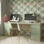 Лув Компьютерный стол с 6 ящиками, SOFT TOUCH оливковый