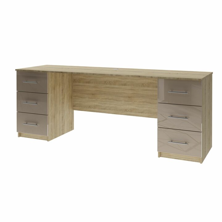 Лув Компьютерный стол с 6 ящиками, МДФ каппучино глянец