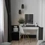 Аво Туалетный столик с 1 ящиком, черное стекло, ЛДСП белый