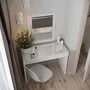 Аво Туалетный столик с 1 ящиком, белое стекло, ЛДСП белый