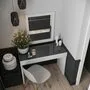 Аво Туалетный столик с 1 ящиком, черное стекло, ЛДСП белый