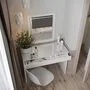 Аво Туалетный столик с 1 ящиком, белое стекло, ЛДСП белый