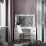 Валске Туалетный столик с гримерным зеркалом и 5 ящиками, ЛДСП белый