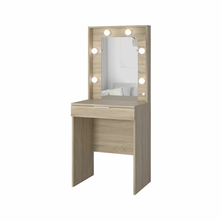 Валске Туалетный столик с гримерным зеркалом и 1 ящиком, ЛДСП дуб сонома