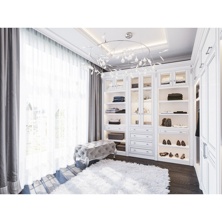 Гардероб, цвет – белый с серебряной патиной, IT.023.001.04