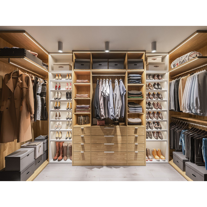 Гардероб-стеллаж, цвет – дуб и белый, DE.023.002.08