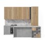 Современная прямая кухня с островом, цвет – дуб галифакс натуральный и бетон чикаго светло-серый, DE.013.004.20