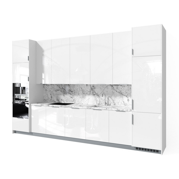 Прямой кухонный гарнитур, цвет – белый глянец, DE.013.008.11