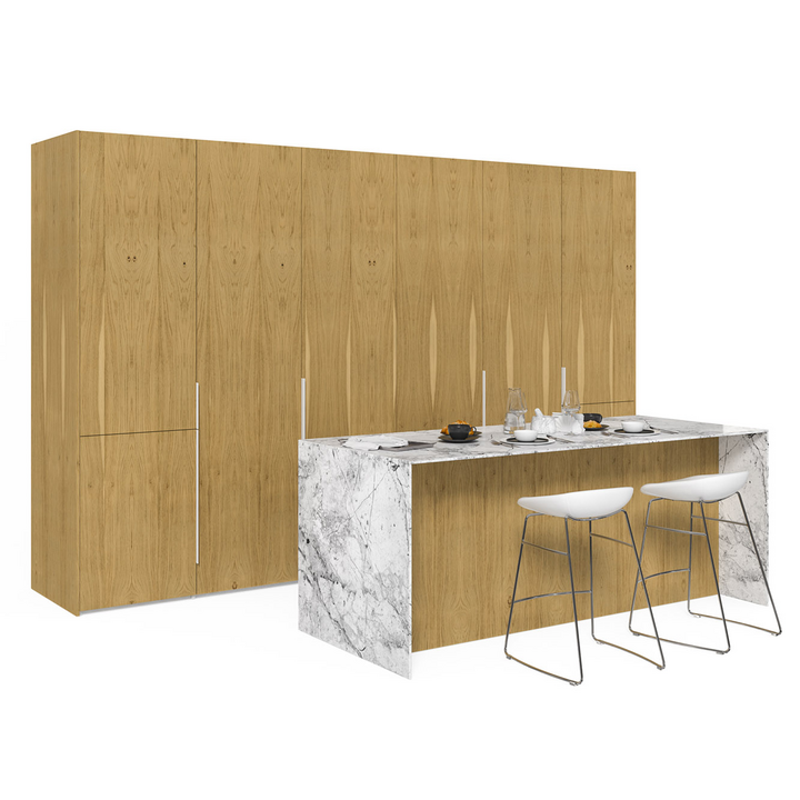 Скрытая кухня, цвет – дуб и белый, DE.013.010.08