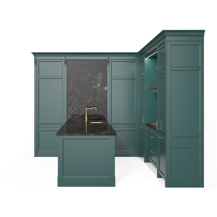 Классическая П-образная кухня, цвет – зеленый, IT.013.006.15