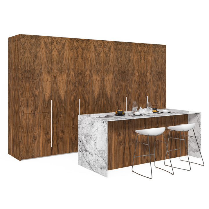 Скрытая кухня, цвет – орех американский и белый, DE.013.010.06