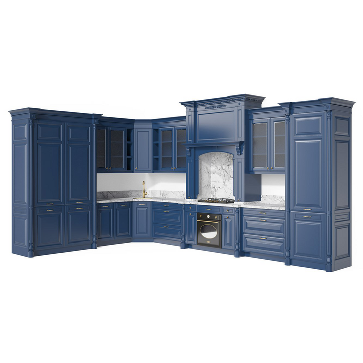 Классическая угловая кухня, цвет – синий, IT.013.004.17