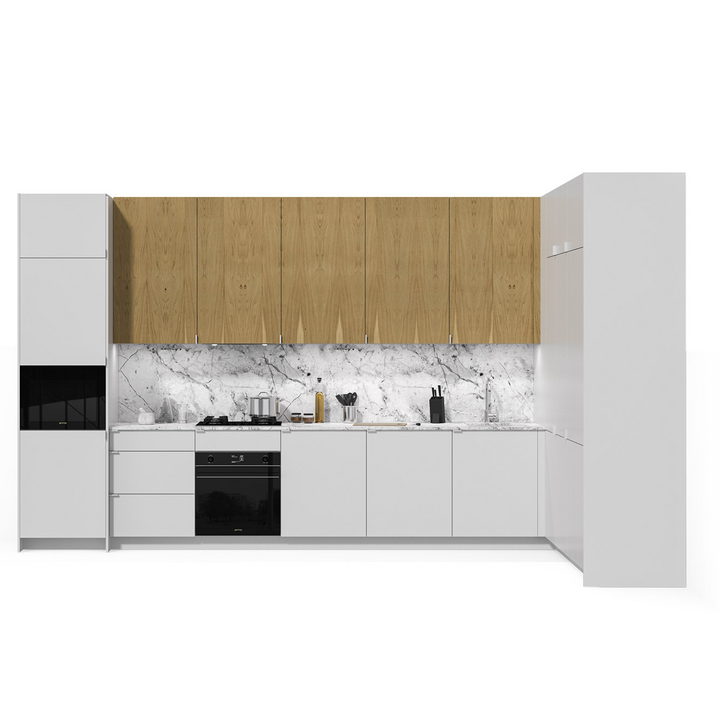 Угловая кухня, цвет – дуб и белый, DE.013.012.08