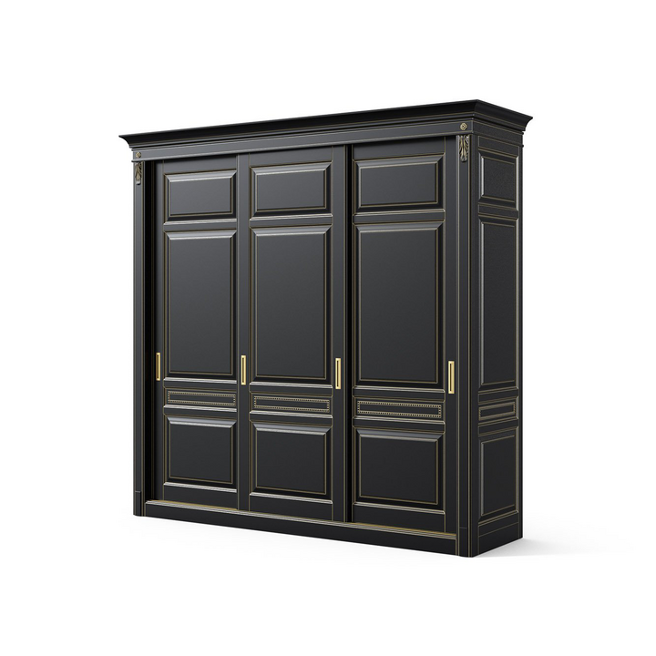 Шкаф-купе с 3 дверями, цвет – черный с бронзовой патиной, IT.022.002.13
