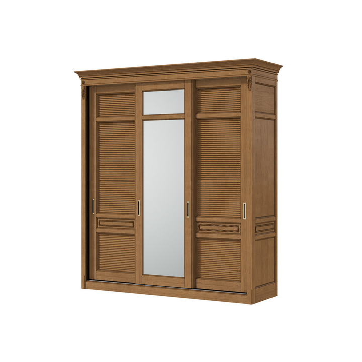Шкаф-купе с зеркалом, цвет – светлый дуб с коричневой патиной, IT.022.006.27
