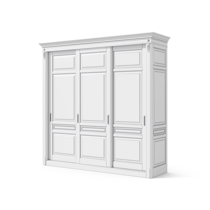 Шкаф-купе с 3 дверями, цвет – белый с серебряной патиной, IT.022.002.04