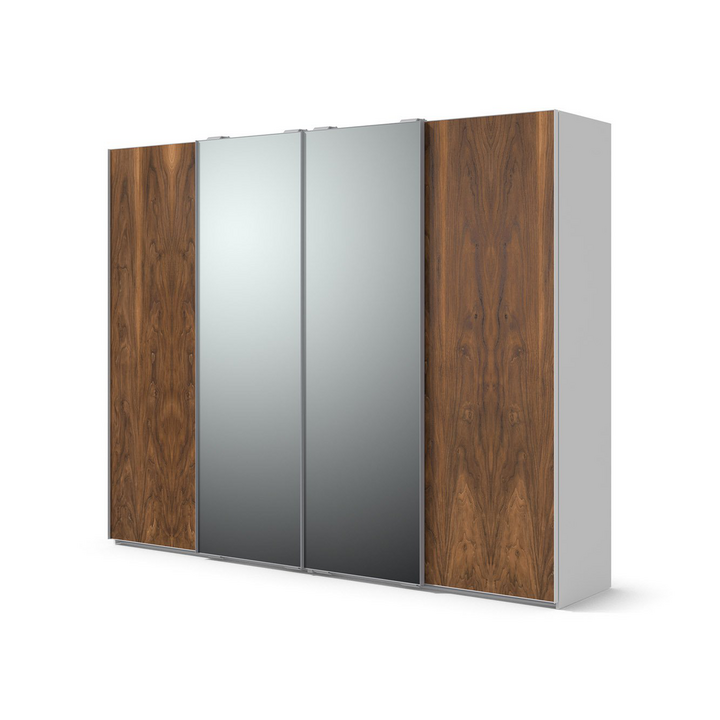 Шкаф-купе с 4 дверями, цвет – орех американский и белый, DE.022.003.06