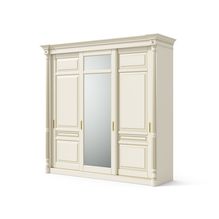 Шкаф-купе с зеркалом, цвет – молочный с бронзовой патиной, IT.022.005.02