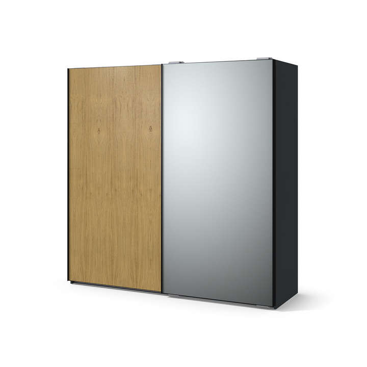Шкаф-купе с зеркалом, цвет – дуб и серый, DE.022.001.09