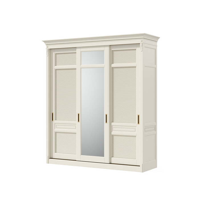 Шкаф-купе с зеркалом, цвет – молочный, IT.022.006.01