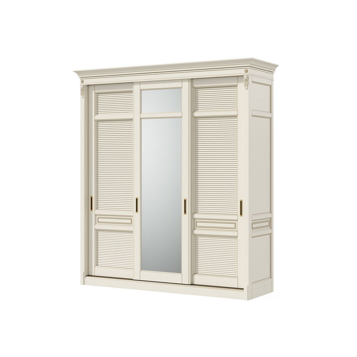 Шкаф-купе с зеркалом, цвет – молочный с бронзовой патиной, IT.022.006.02