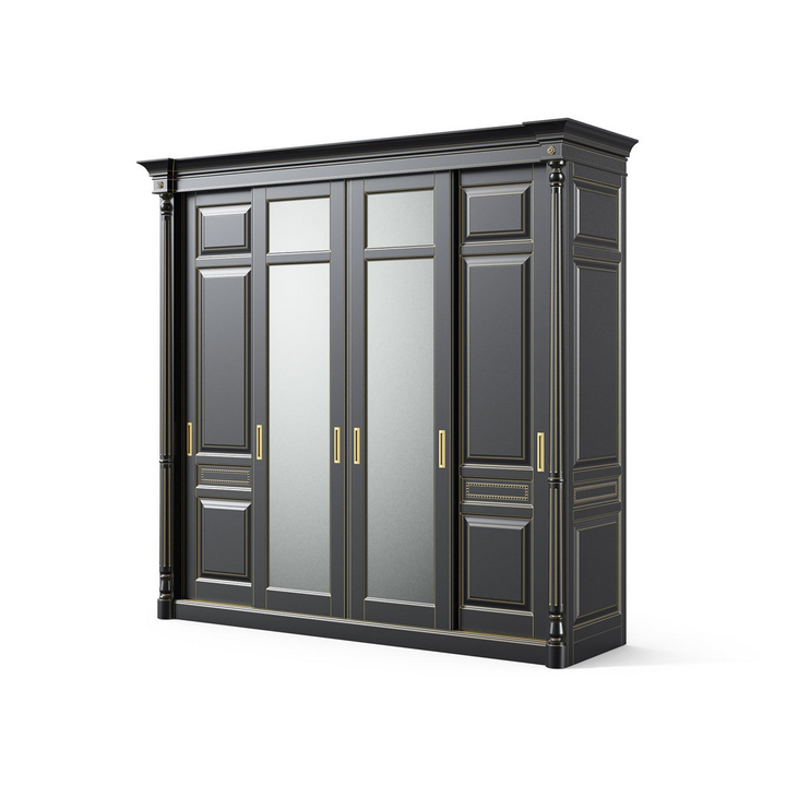 Шкаф-купе с 4 дверями, цвет – черный с бронзовой патиной, IT.022.003.13