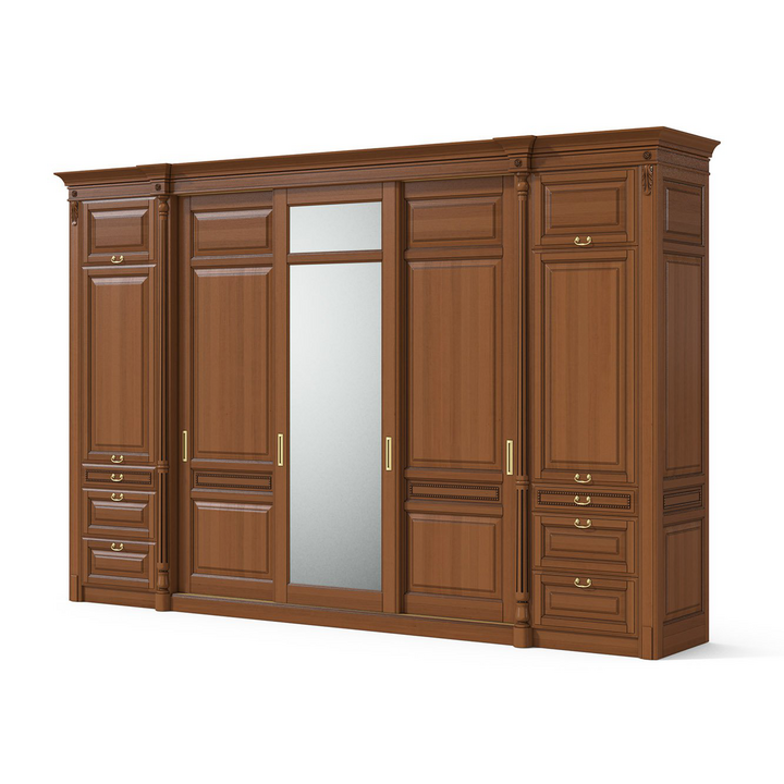 Шкаф-купе с зеркалом, цвет – анегри с черной патиной, IT.022.001.06