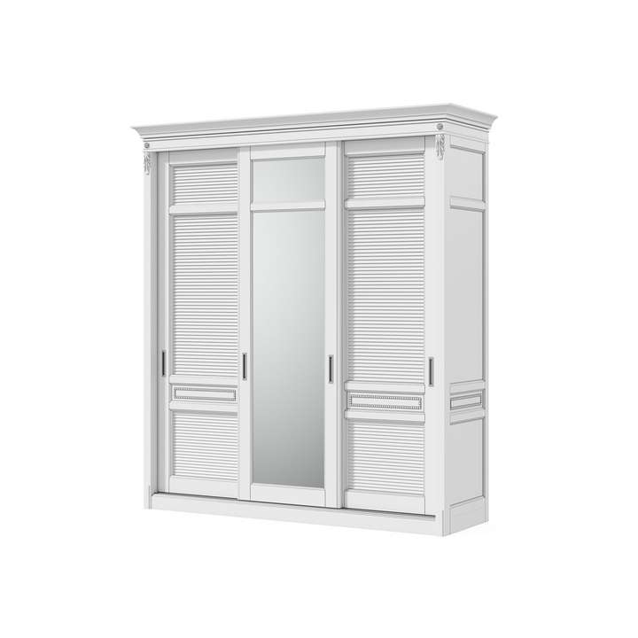 Шкаф-купе с зеркалом, цвет – белый с серебряной патиной, IT.022.006.04