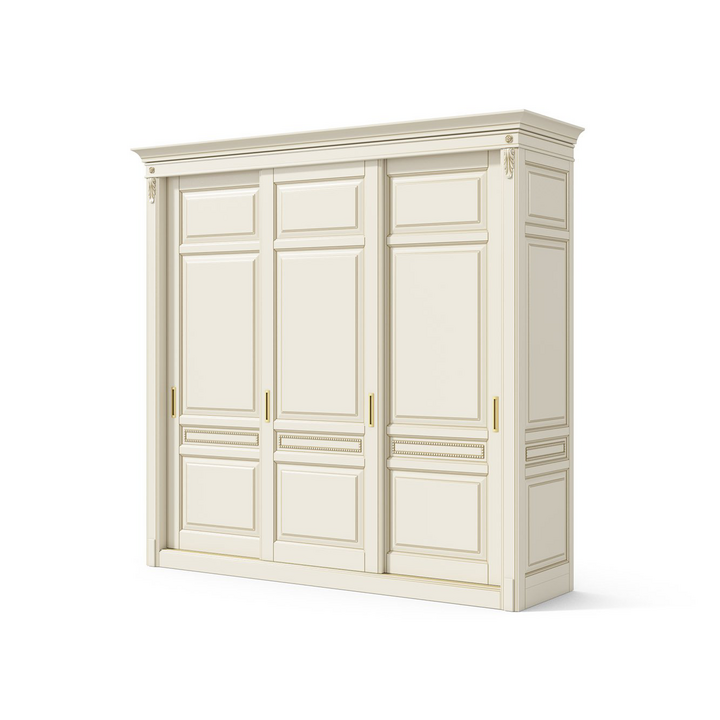 Шкаф-купе с 3 дверями, цвет – молочный с бронзовой патиной, IT.022.002.02