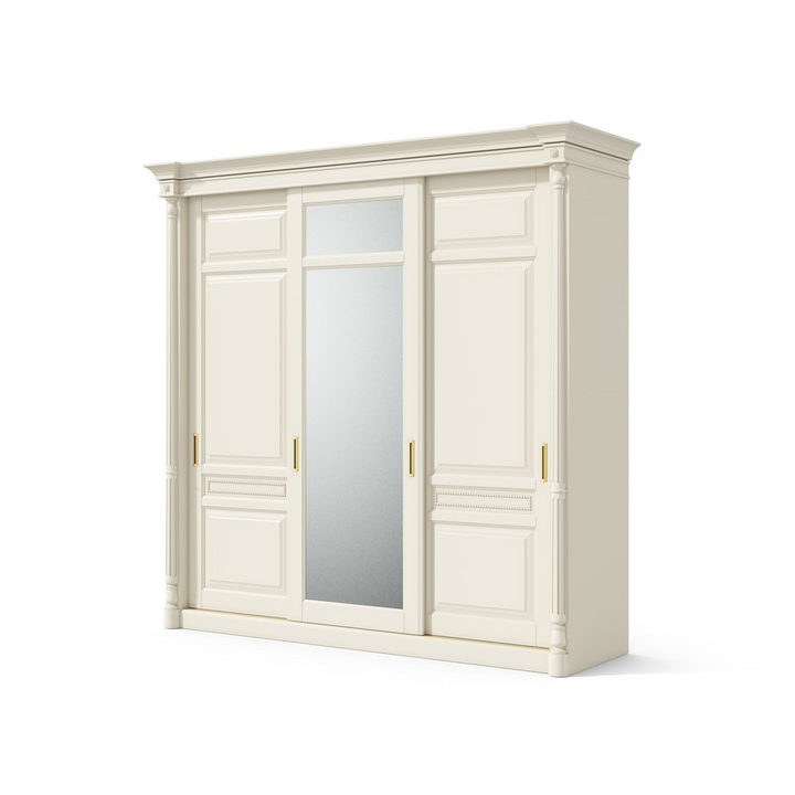 Шкаф-купе с зеркалом, цвет – молочный, IT.022.005.01