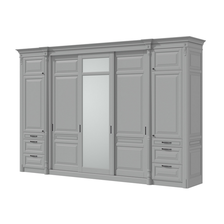 Шкаф-купе с зеркалом, цвет – серый, IT.022.001.21