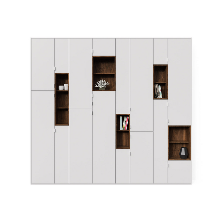 Шкаф для книг, цвет – орех американский и белый, DE.012.007.06