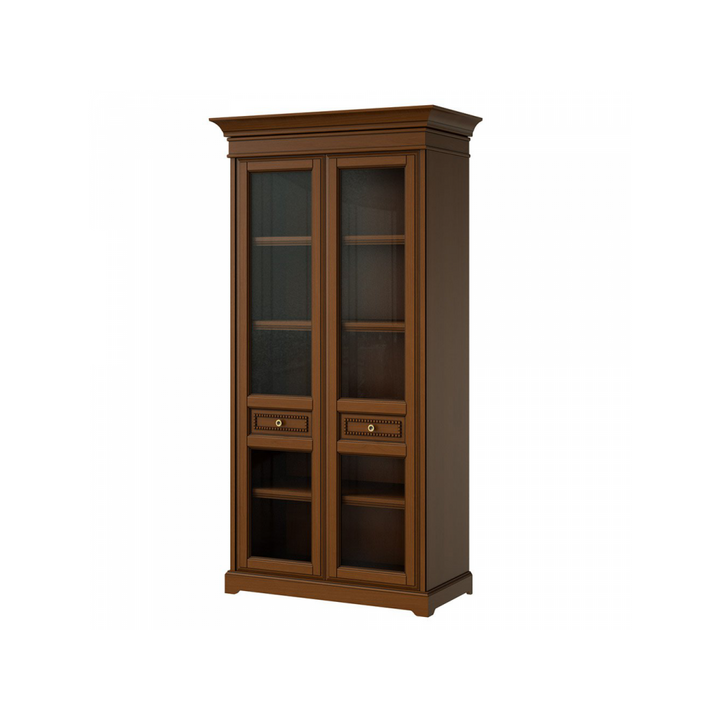 Распашной шкаф для книг, цвет – анегри с черной патиной, IT.012.005.06