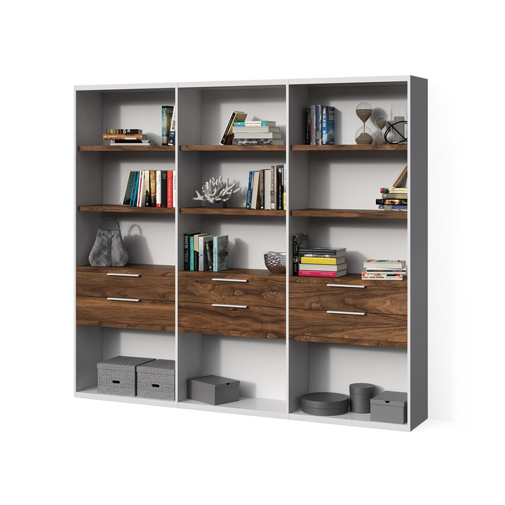 Стеллаж для книг, цвет – орех американский, DE.012.002.06