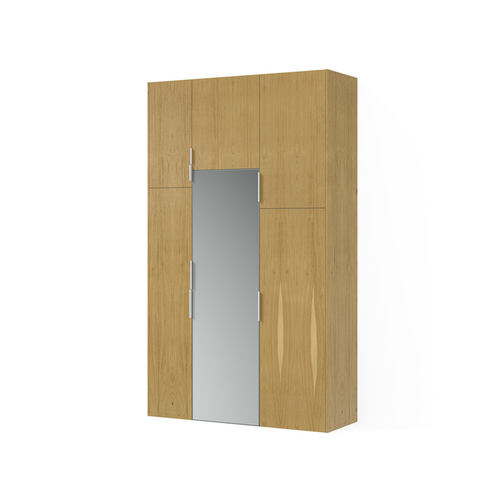 Распашной шкаф с зеркалом, цвет – дуб, DE.001.015.33